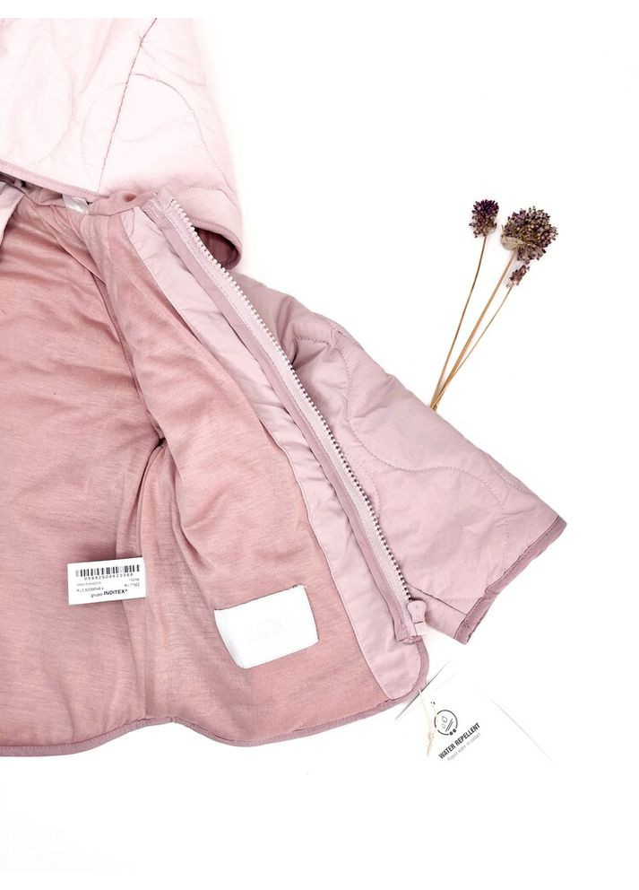 Пудровая демисезонная куртка 92 см пудровый артикул л1165 Zara