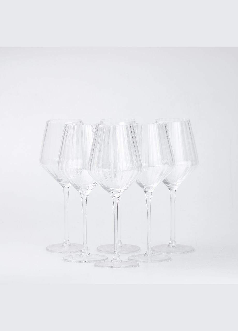 Скляні келихи на ніжці набір для вина 6 шт по 550 мл TS Kitchen (315637851)