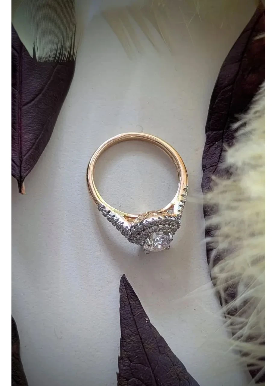 Перстень із фіанітами медзолото позолота 18К Xuping Jewelry (383438319)