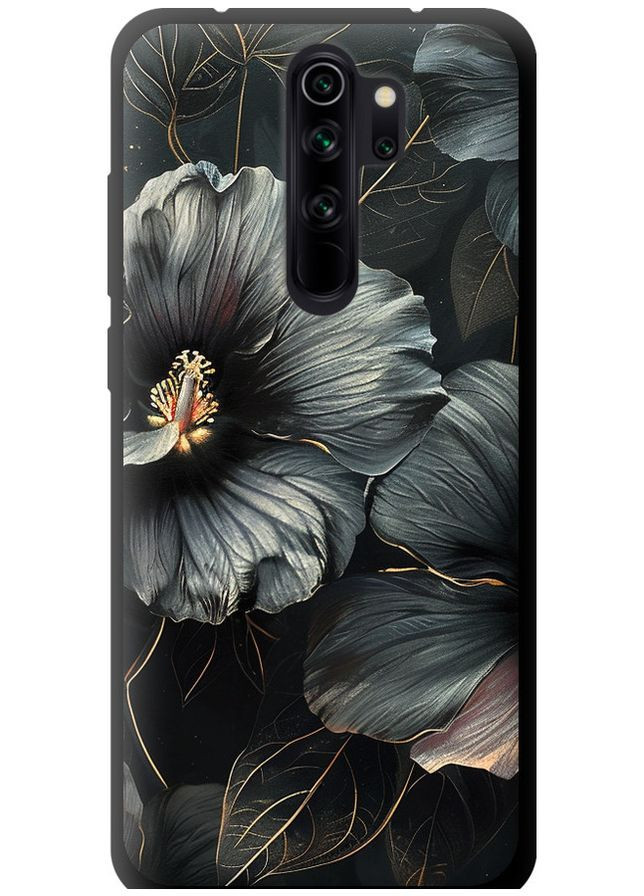 TPU чорний чохол 'Чорні квіти' для Endorphone Xiaomi Redmi Note 8 Pro (285118925)