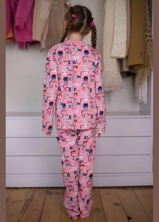 Темно-розовая зимняя пижама для девочки (теплая) hc (h001-6076-024-5) No Brand