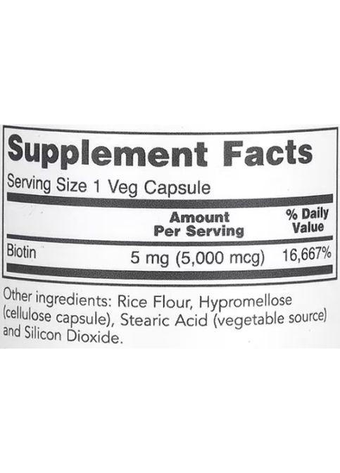 Biotin 5000 mcg 90 Veg Caps Protocol for Life Balance (315885908)