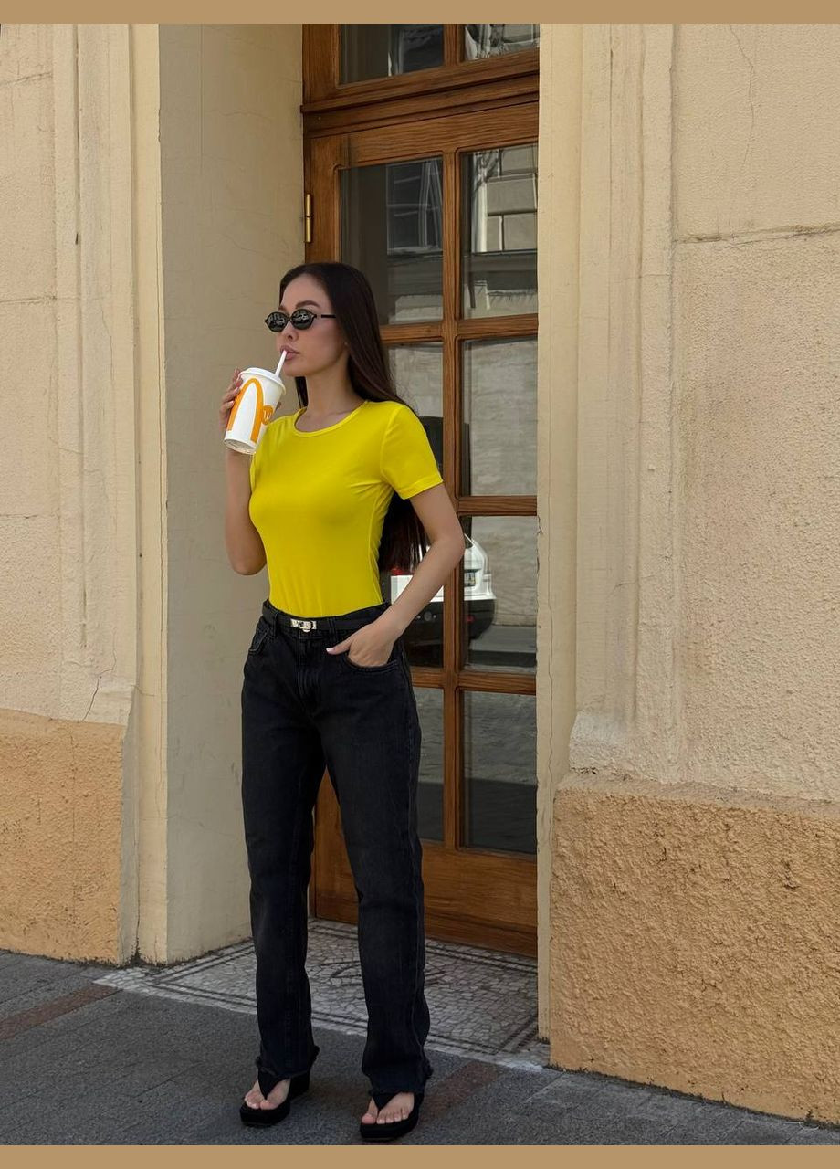 Жіночий жовтий боді No Brand (339508303)