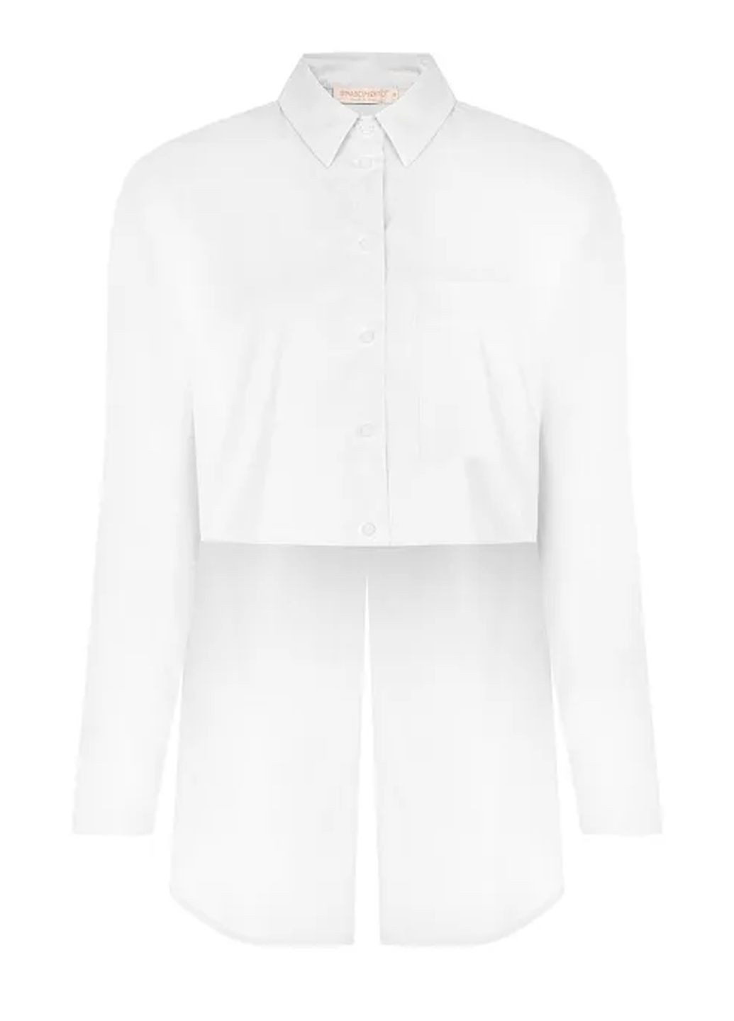 Біла асиметрична сорочка з глибоким розрізом позаду Rinascimento (298616831)