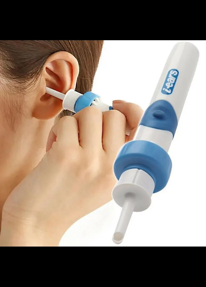 Електричний прилад для чищення вух C-ears Painless Electric для дітей та дорослих 2 насадки у комплекті Good Idea (316207815)