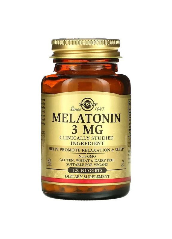 Мелатонін "Melatonin" 3 мг,, 120 жувальних таблеток Solgar (361114632)