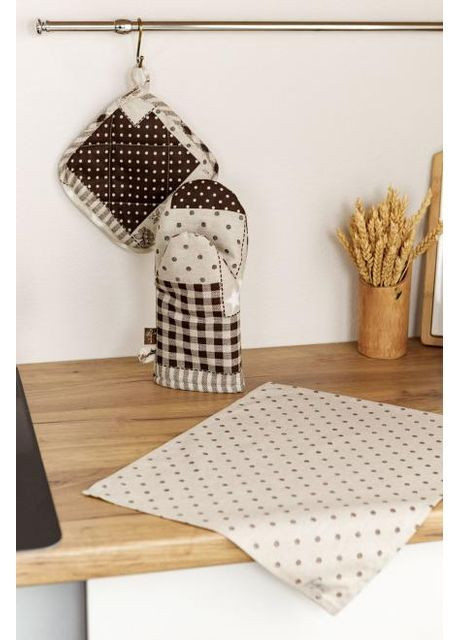 Салфетка Горох 35х45 см Бежево-коричневый (7528) Прованс (366971174)