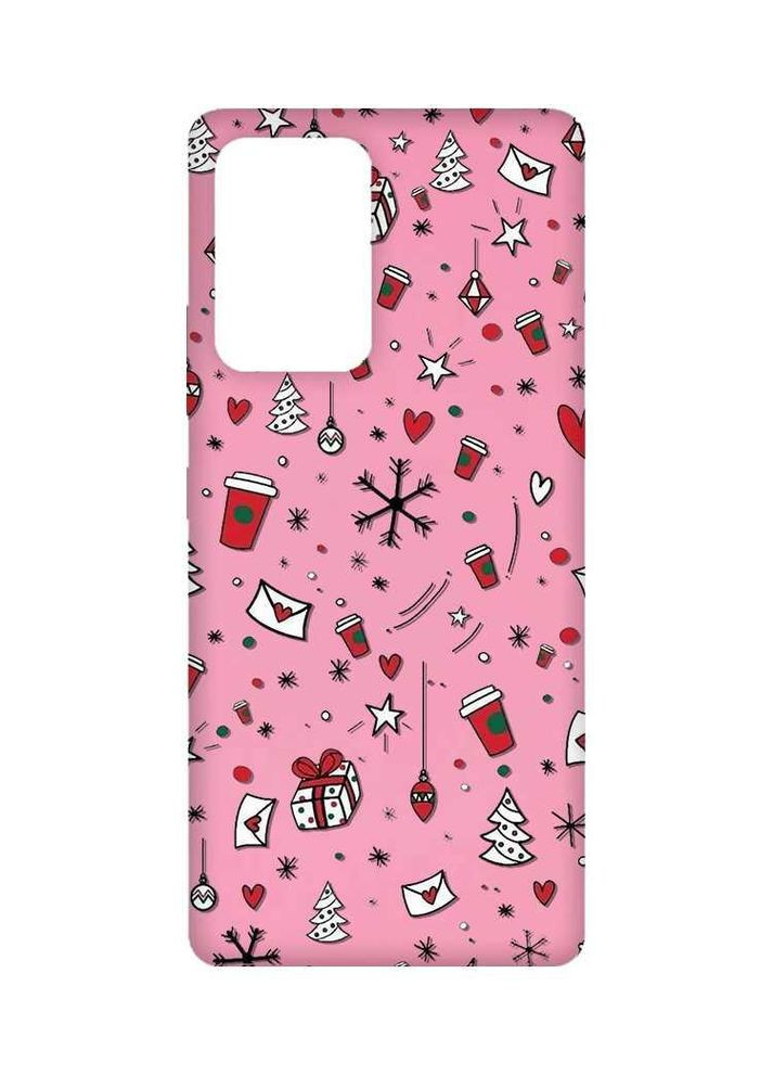 Матовий рожевий чохол на Samsung Galaxy A52 Святковий фон (новорічний принт 182) Creative (362969176)