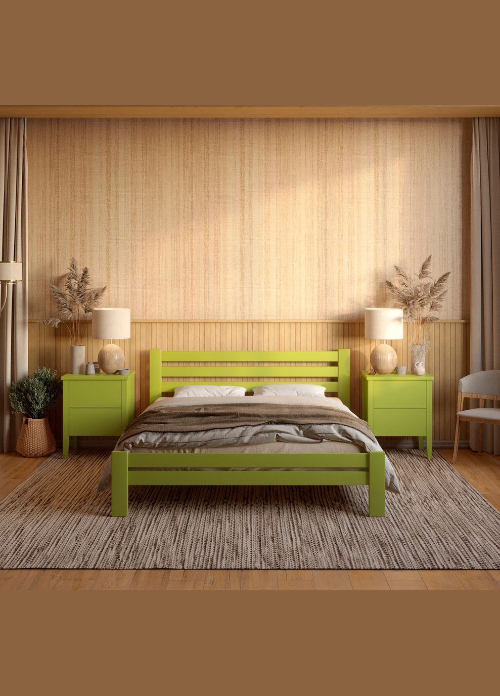 Односпальная деревянная кровать Премьера (S3050G70Y) 80х190 см (MBG-2931) Mebigrand (366087551)