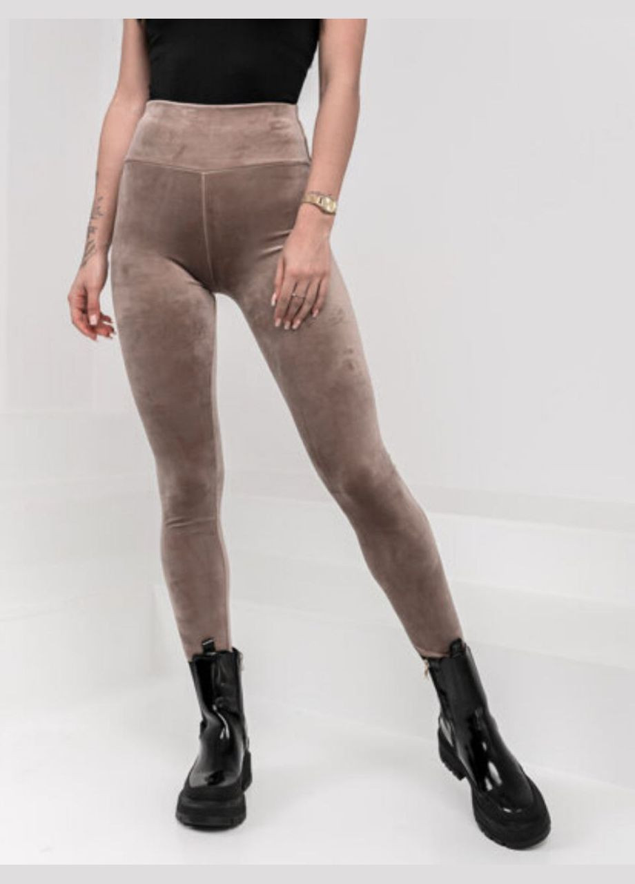 Лосины женские велюровые широкий пояс с высокой посадкой на теплом меху No Brand Лосини велюрові (322873911)