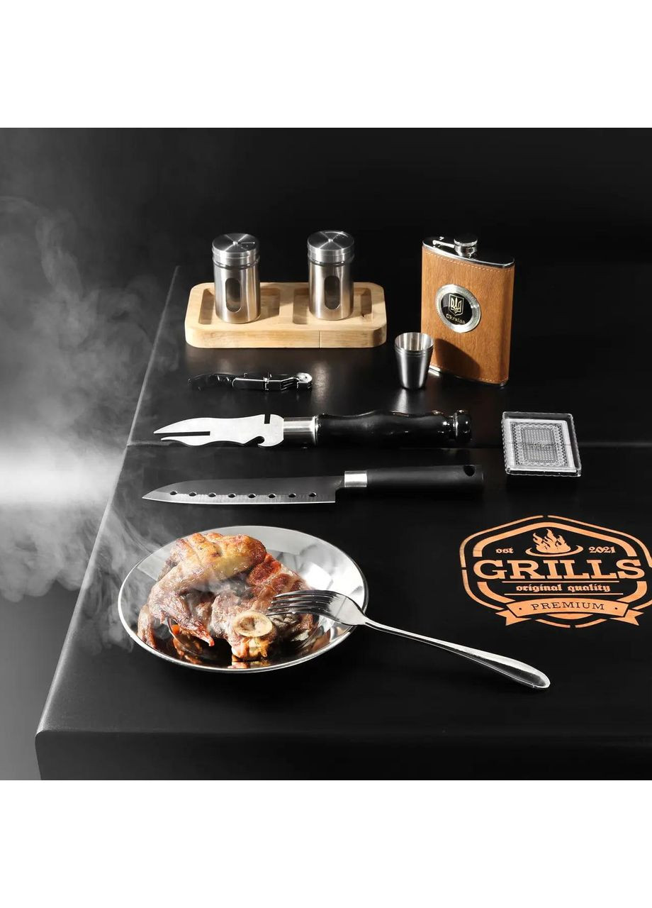 Набір шампурів + стіл 2в1, Стіл з кейсом + гравіювання, нержавіючий метал No Brand (365654954)