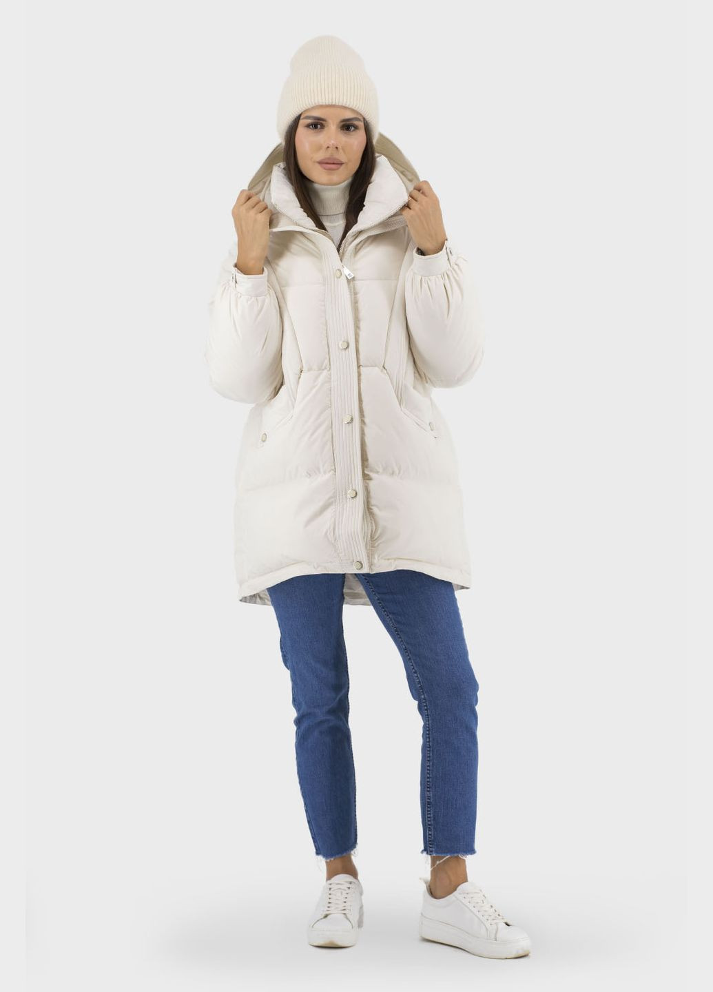 Бежевий зимній Пуховик No Brand