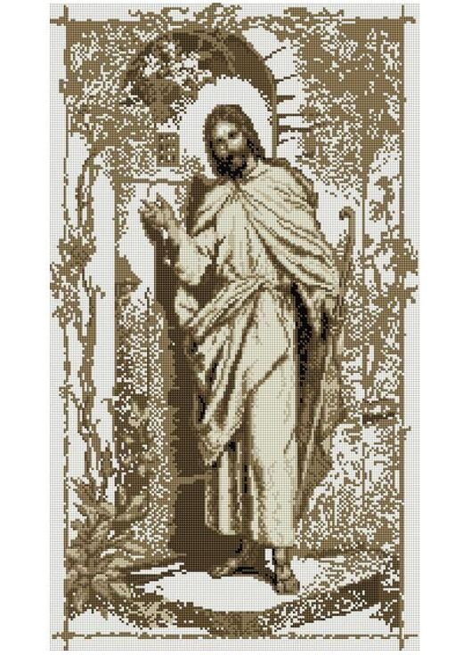 Набор алмазной мозаики 40х70 Икона Иисус стучит в дверь сепия SS811 ColorArt (299772586)