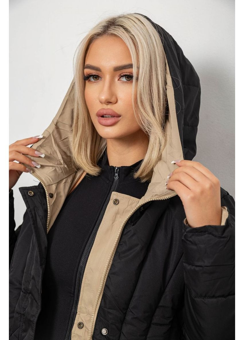 Чорна зимня куртка жіноча двостороння зимова, 244r24115 Ager