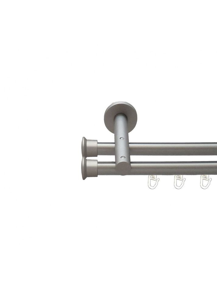 Карниз Дуо металлический двухрядный реверсивний профильная труба Сатин 19\19 мм 300 см (6300820) ORVIT (300800160)