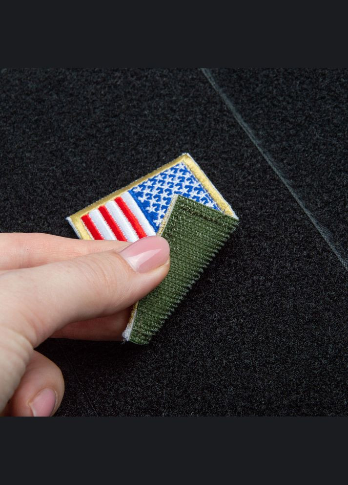 Набір шевронів 2 шт на липучці Прапор США кольоровий та сірий, вишитий патч нашивка 5х8 см IDEIA (275869758)