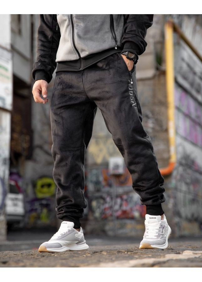 Чоловічий зимовий велюровий костюм на чорний хутро Freedom (361245567)