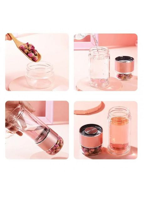 Скляний термос із подвійними стінками для чаю Infuser 280 мл, золотий More (299665080)