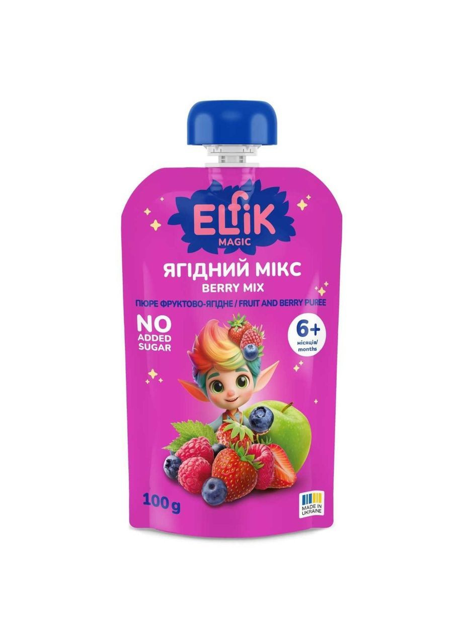 Пюре Ягодный микс, 100 г Elfik Magic 4820266361952 (363236972)