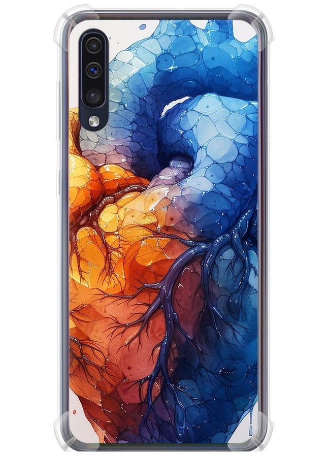 Силіконовий протиударний с посиленими кутами чохол 'Арт-серце' для Endorphone Samsung Galaxy A50 2019 A505F (285117589)