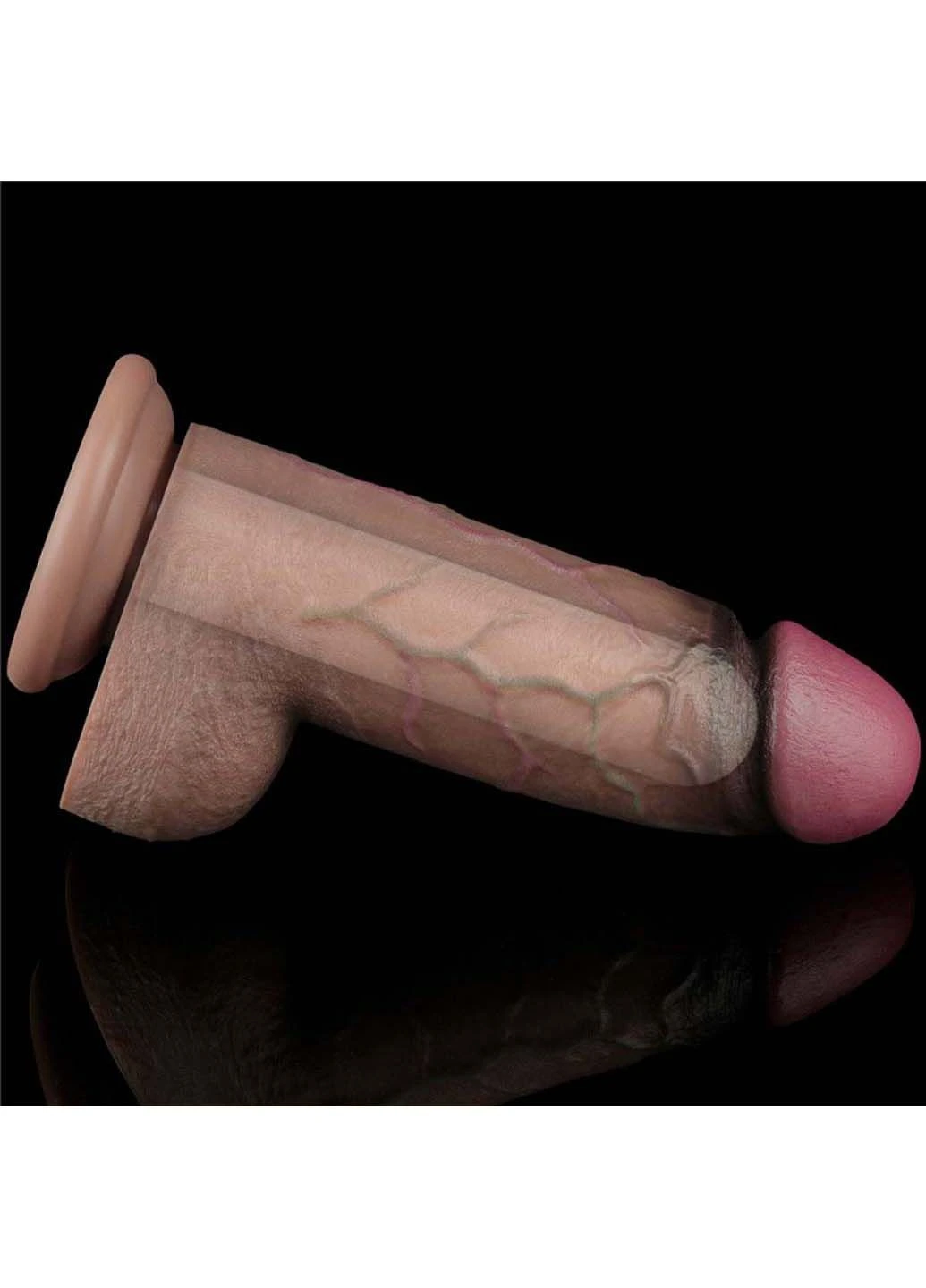 Фаллоимитатор гигант на присоске Dual Layered Silicone Cock XXL 9.5 Lovetoy (305664520)