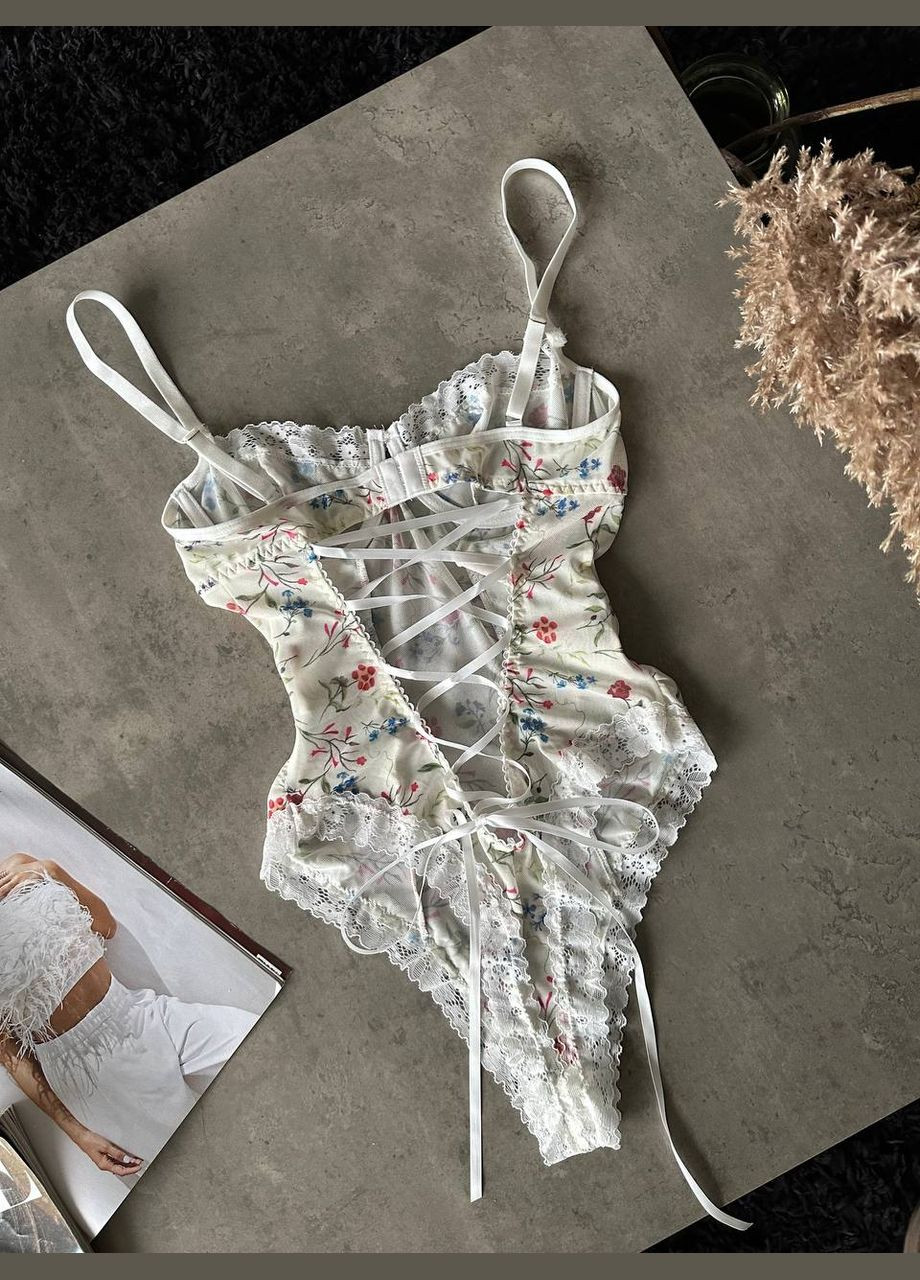 Ніжний боді з квітковим принтом No Brand (317645216)