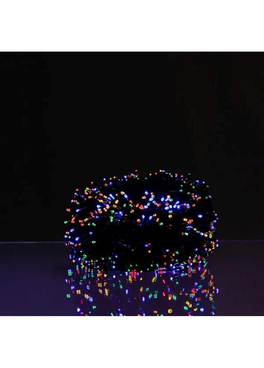 Новорічна гірлянда вулична 30 м 300 LED з сонячною батареєю чорний провід Мультиколір SB300L30MBML Garlando (370373143)