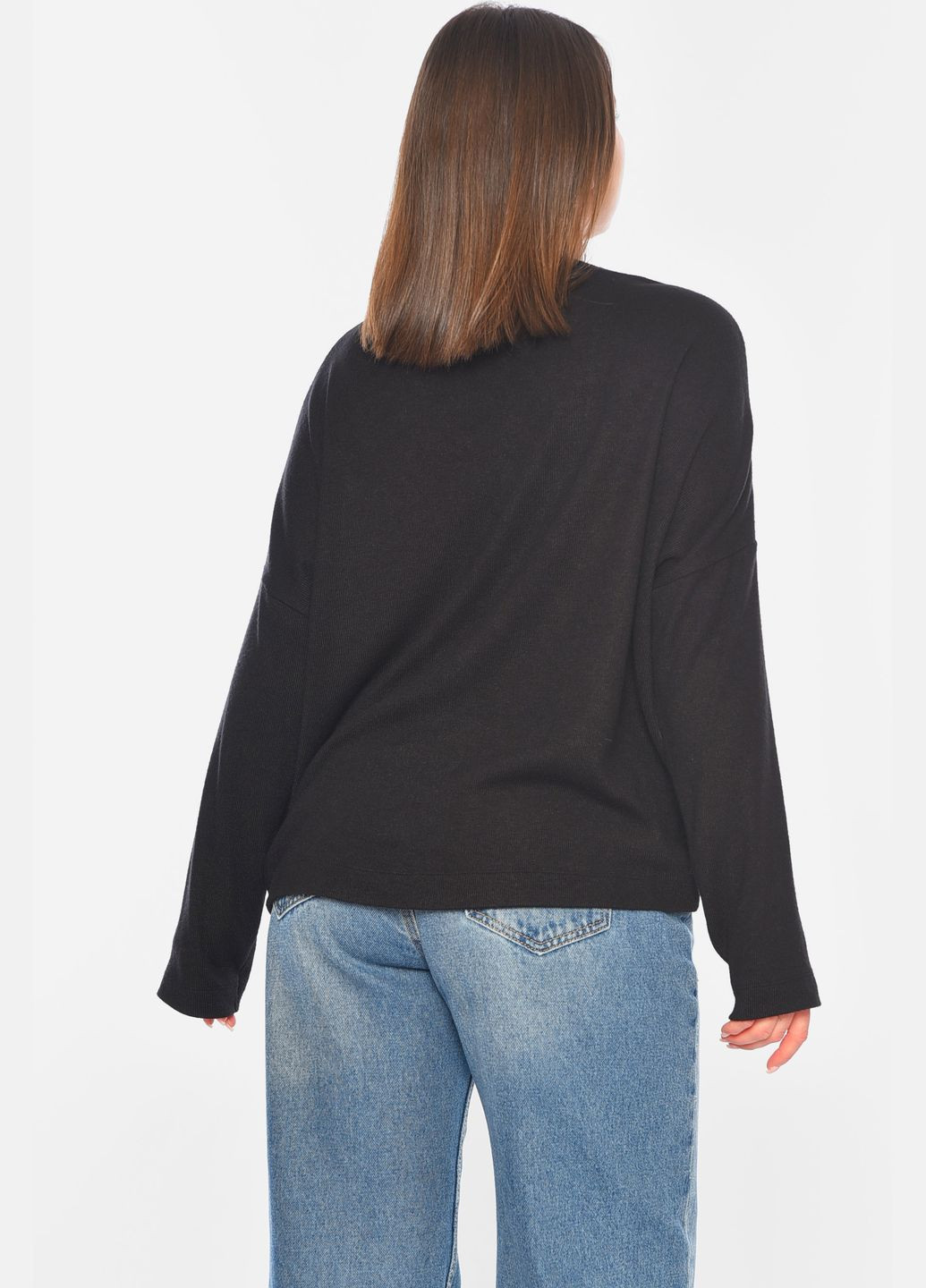 Чорний демісезонний кофта жіноча напівбатальна чорного кольору пуловер Let's Shop