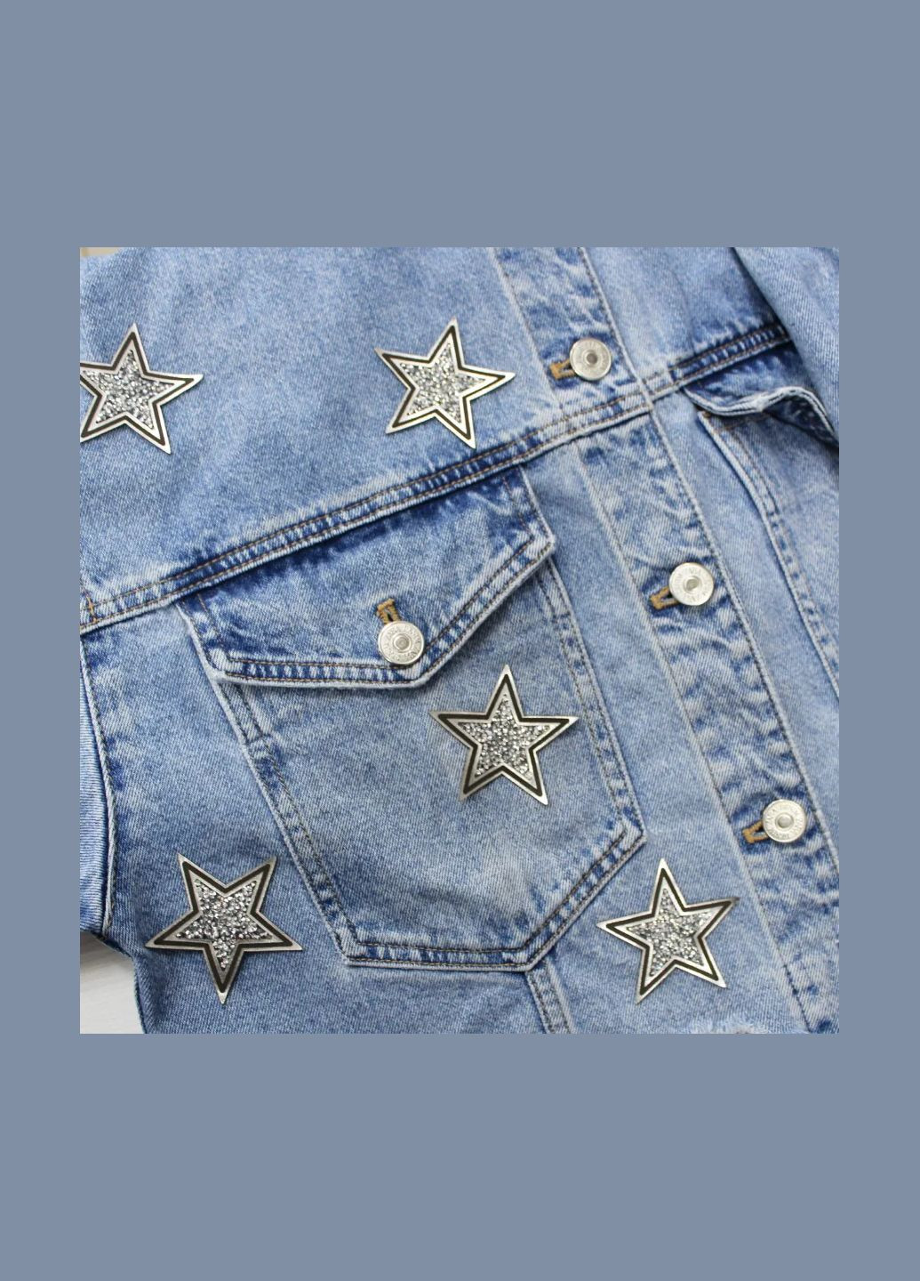 Нашивка з акриловим камінням "Зірка" срібного кольору (498) No Brand (335810907)