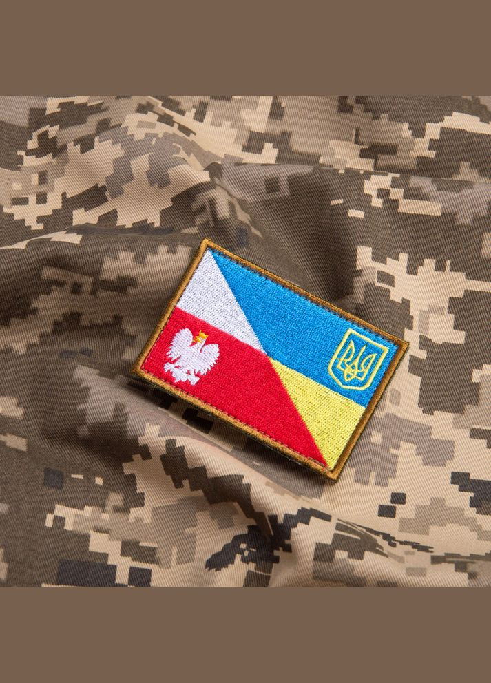 Набір шевронів 2 шт на липучці прапор України та Польщі 5х8 см Україна та Польща вишитий патч нашивка IDEIA (275870998)