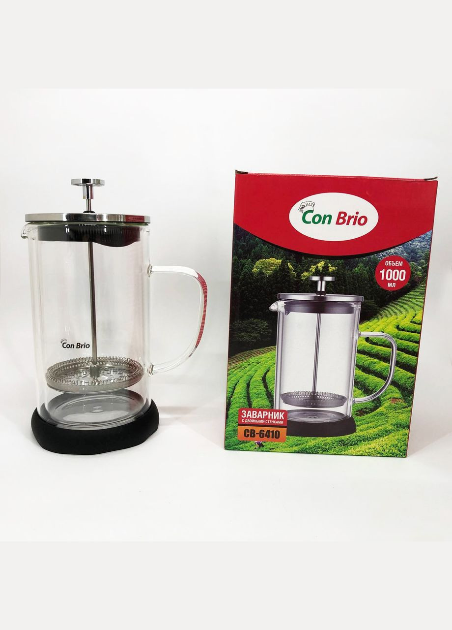 Чайник заварник 1л CB-6410 1 л, Френч прессы стекло, Френч-пресс красивый, Френч TZ-108 для чая Con Brio (349512108)
