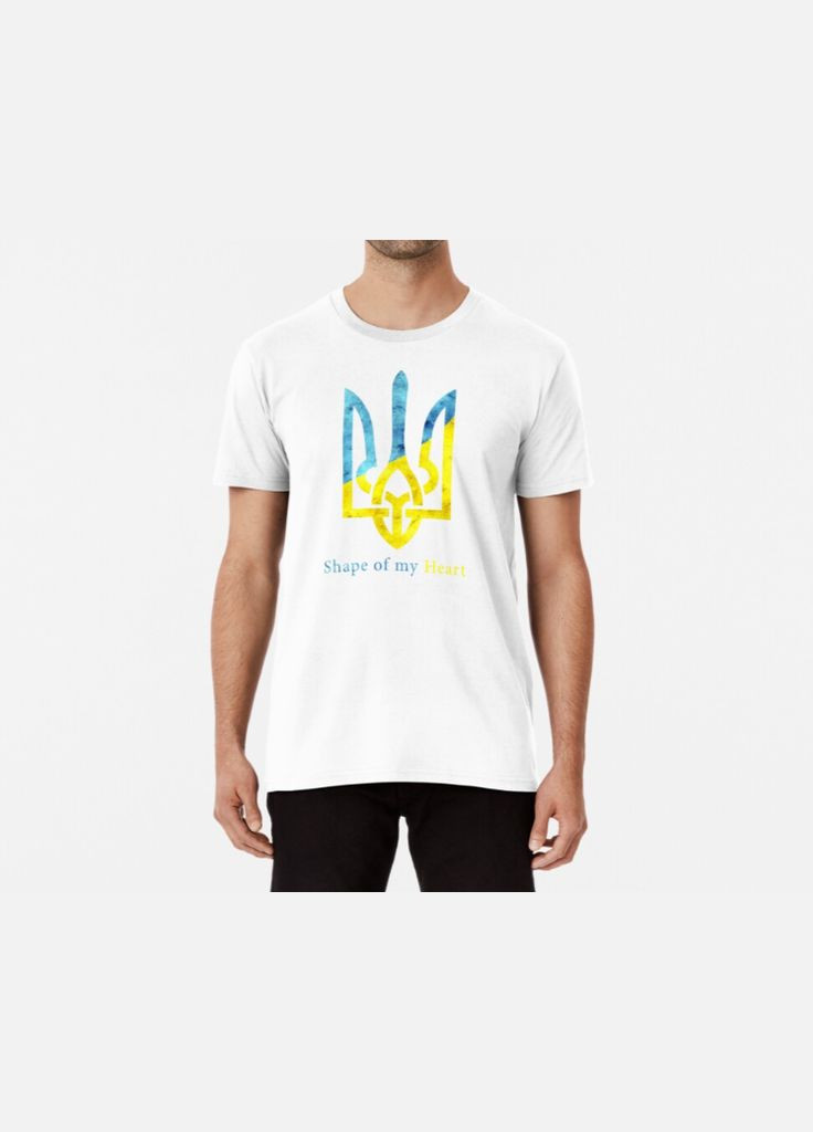 Белая мужская патриотическая футболка с принтом герб украины shape of my heart Stedman