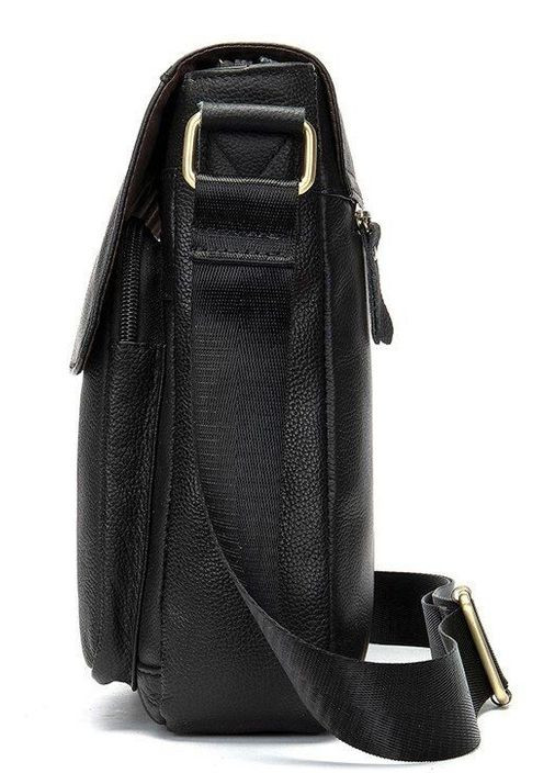 Шкіряна сумка крос боді чоловіча месенджер через плече чорна 20021 Vintage (329195452)