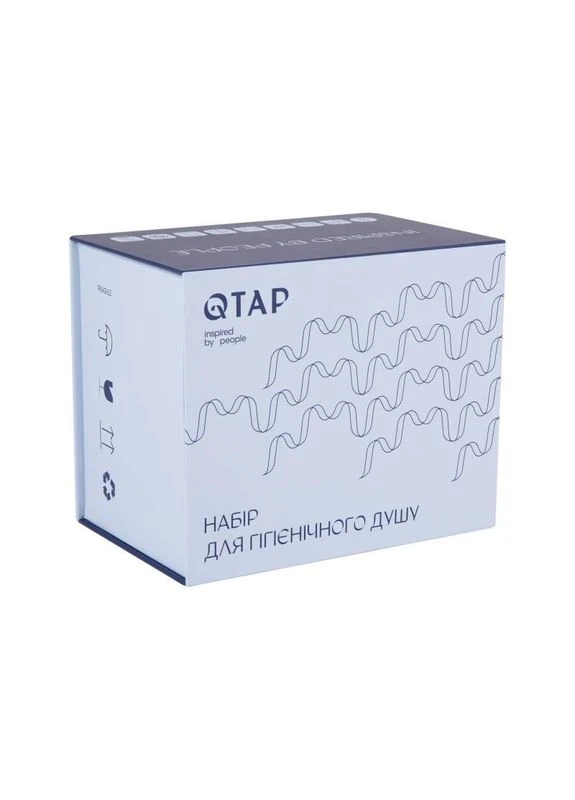 Набор для гигиенического душа Inspai-Varius округлый QTINSVARBСRV00440001 Black Matt Qtap (392431835)
