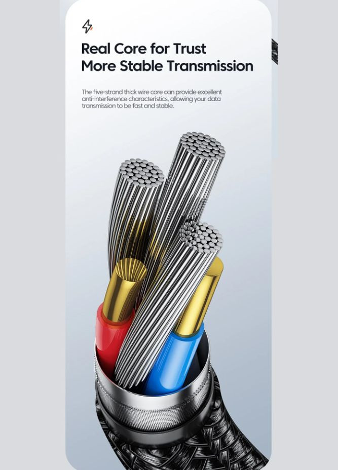 Кабель 100W 20V/5A USB-A to Type-C для швидкої зарядки 3м (TXCT-HY01/360) Black Toocki (305066356)