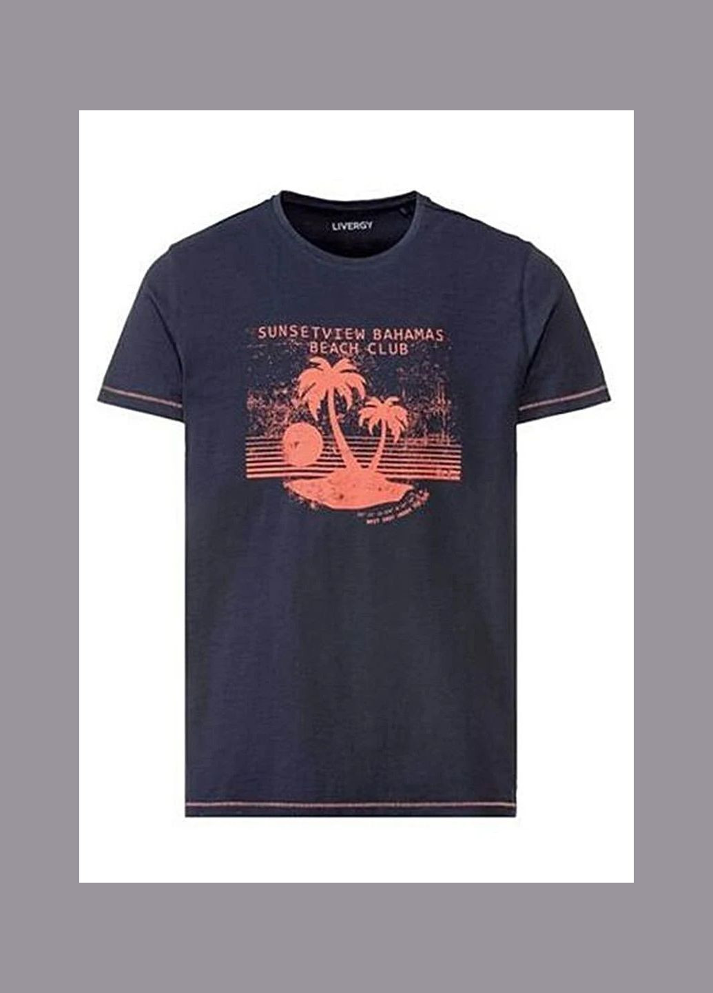 Синяя футболка мужская размер s темно-синяя Livergy