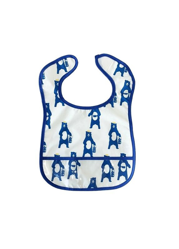 Детский слюнявчик клеенчатый MGZ 0601(Blue) на липучке Mega Zayka (372990272)