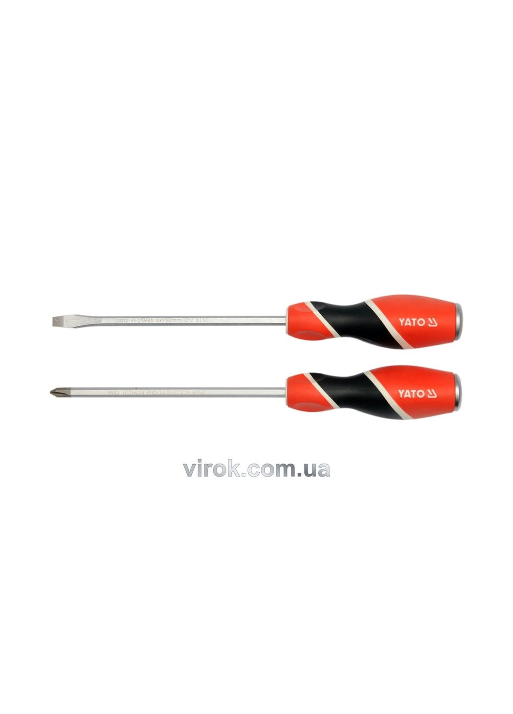 Набір викруток ударних : (SL6/PH2) x 150 мм. 2 Шт. [6/36] YATO (392897571)