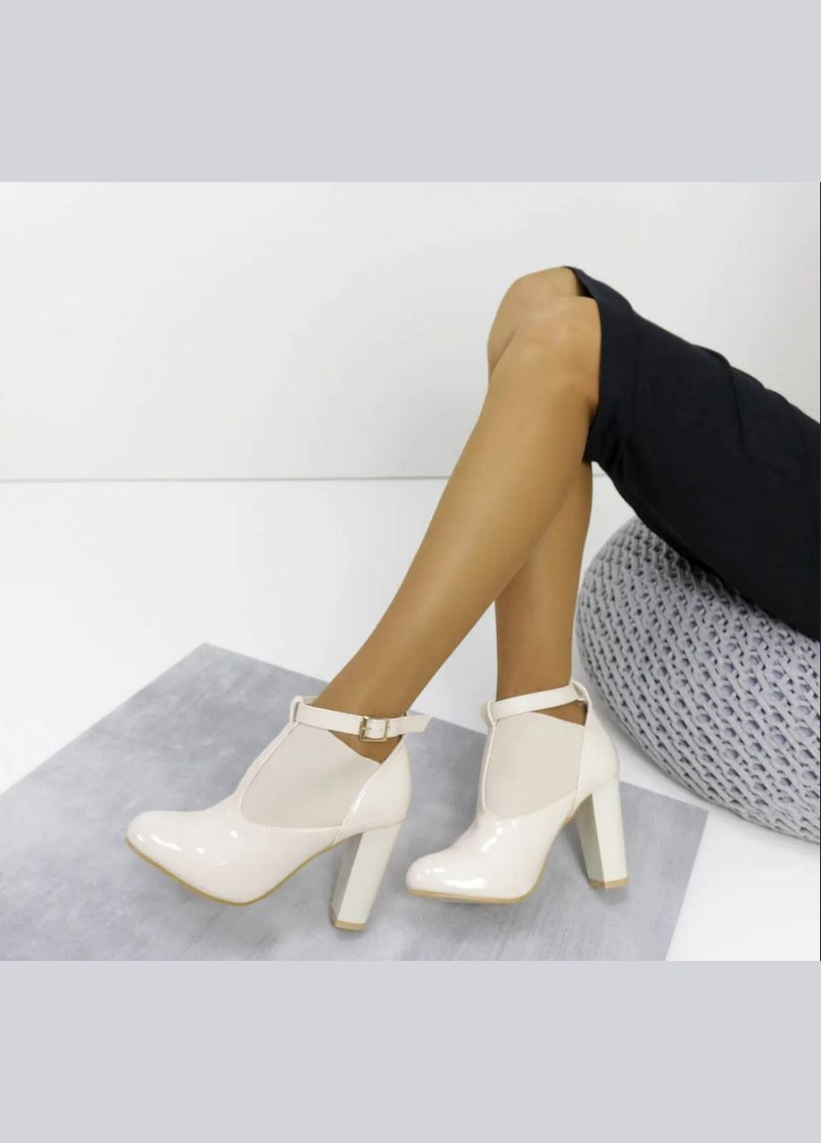 Бежеві демісезонна бежеві відкриті ботильйони Seven на резинці