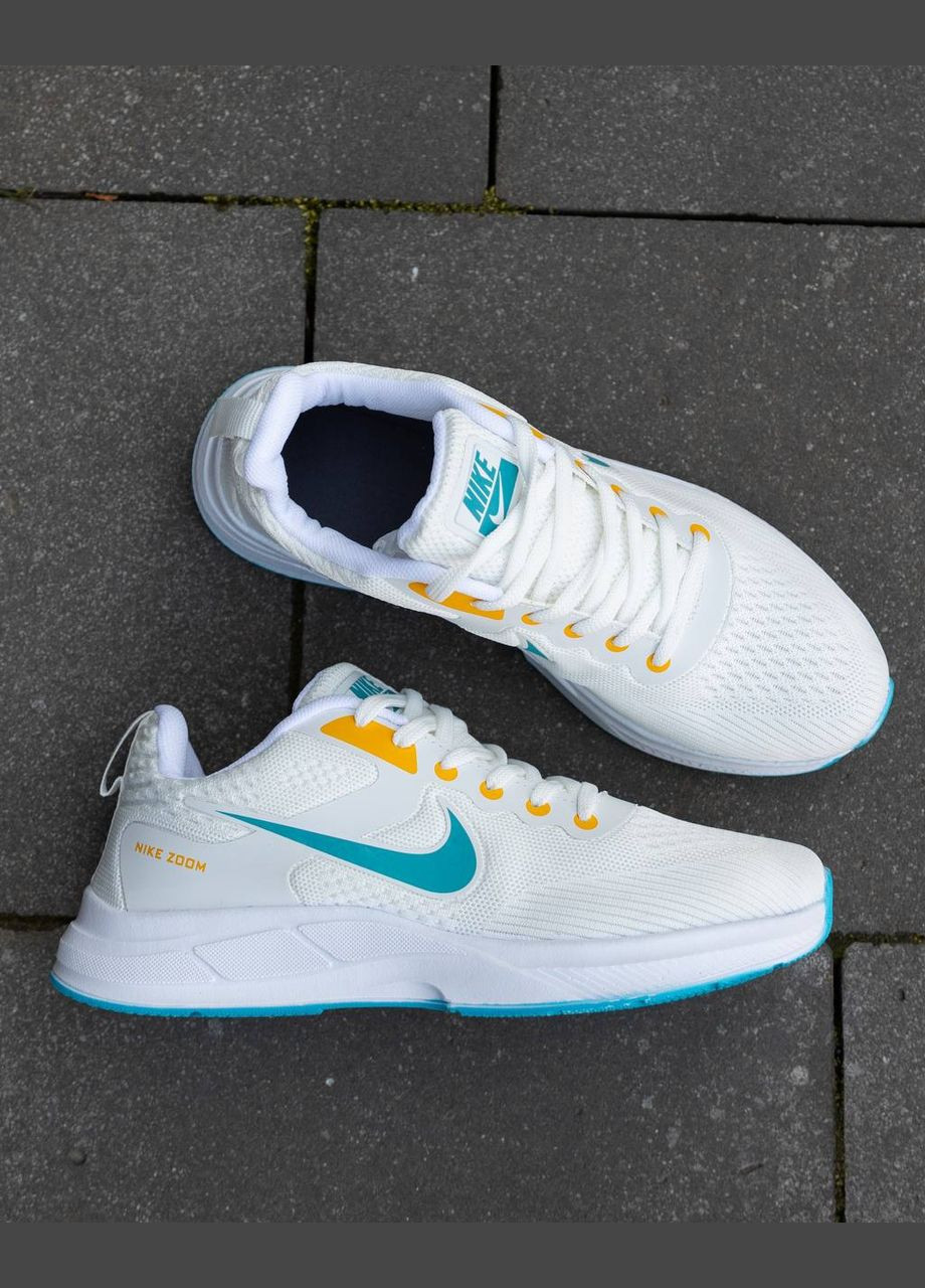 Білі Осінні кросівки чоловічі nike nd No Brand Zoom White Blue Yellow