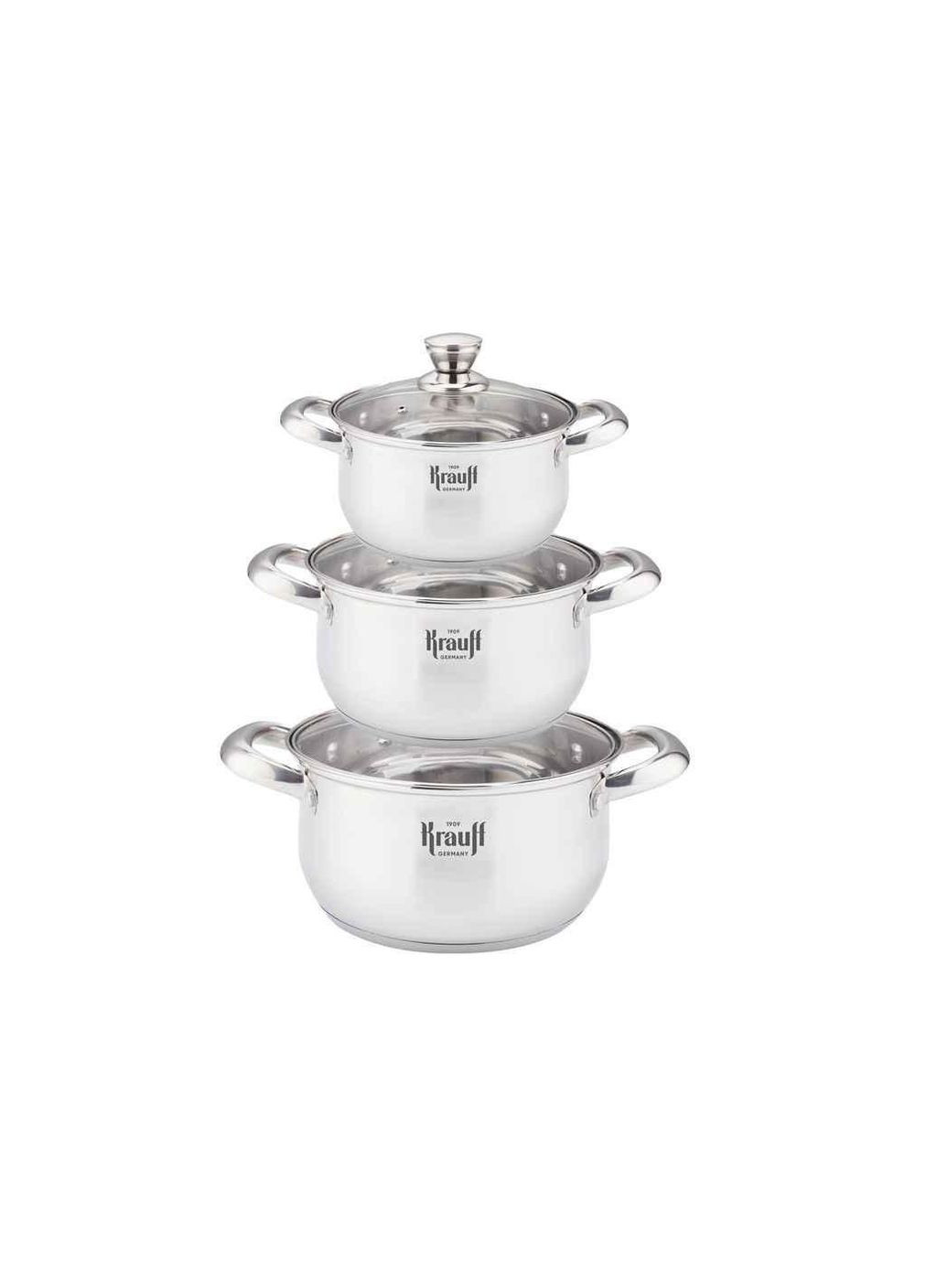 Набор посуды 6пр. (1,7/2,5/3,4л) 16/18/20см 26-238-096 ТМ Krauff (361893585)