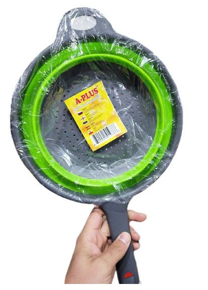 Дуршлаг APlus силиконовый складной с удобной ручкой 43х22х9 Зеленый A-Plus (306447670)