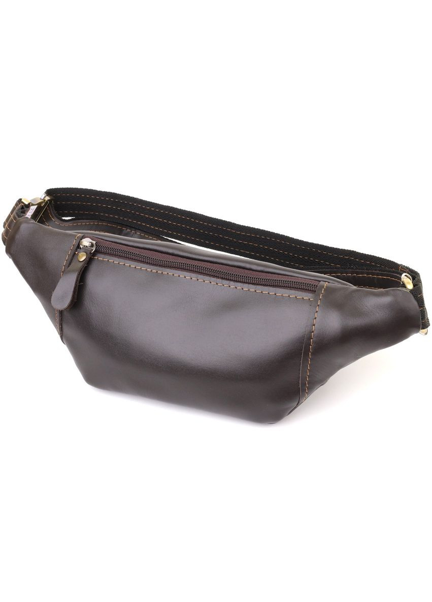 Чоловіча бананка глянсова коричнева 34×12×4 см 23126 Shvigel (362417702)