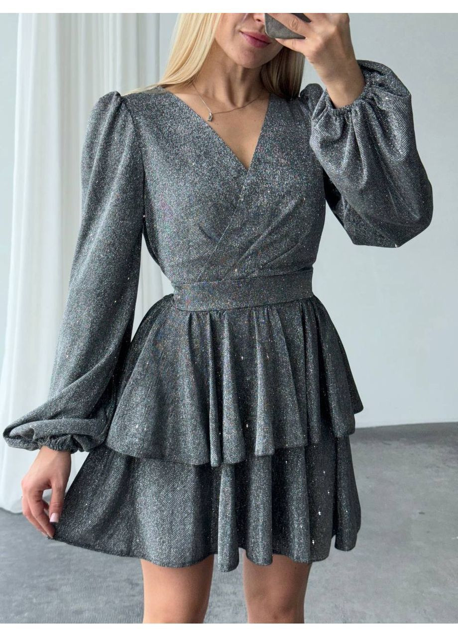 Сріблястий святковий, кежуал, коктейльна, вечірня жіноча сукня Asi.Store.ua