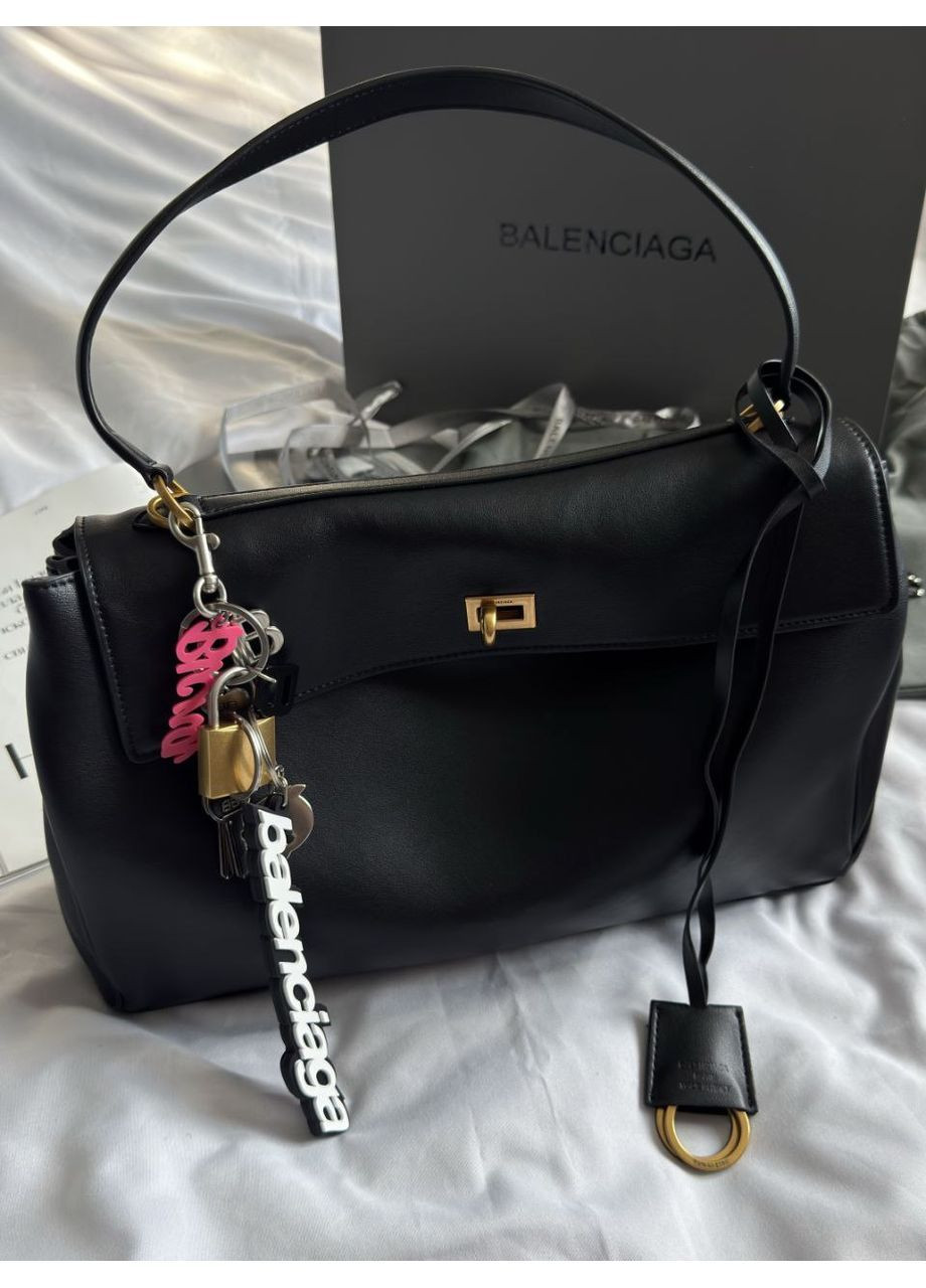 Женская сумка Balenciaga Rodeo 35 Black из гладкой кожи No Brand (369503680)