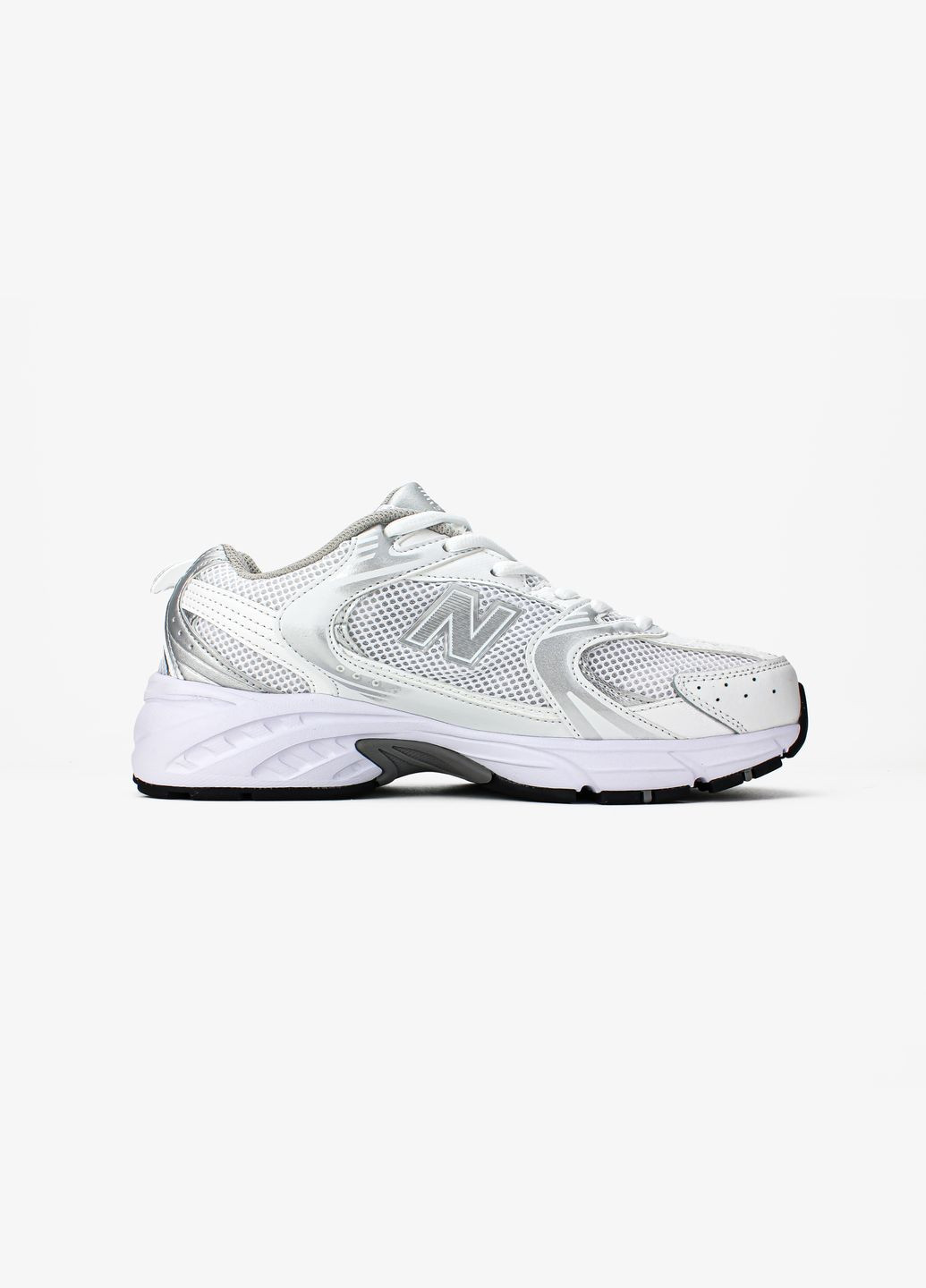 Кроссовки женские и мужские New Balance 530 Silver White | Нью Беланс 530 серебряные No Brand серебряные демисезоны (338433411)
