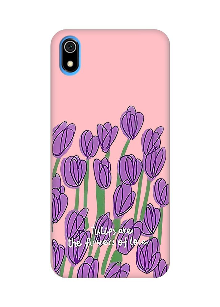 Матовий рожевий чохол на Xiaomi Redmi 7A Тюльпани (принт 265) Creative (359488288)