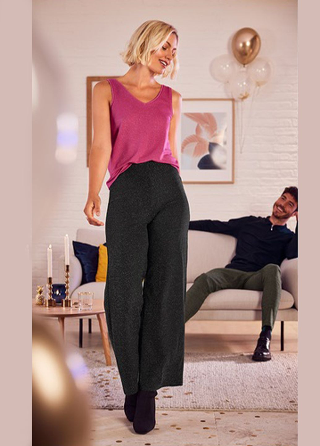 Женские брюки с блеском высокая посадка Esmara (337332006)