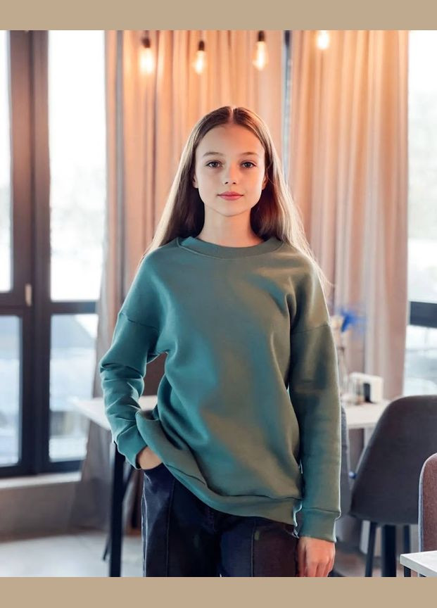 No Brand світшот для дівчинки hc (h001-6393-025-33-2) зелений повсякденний