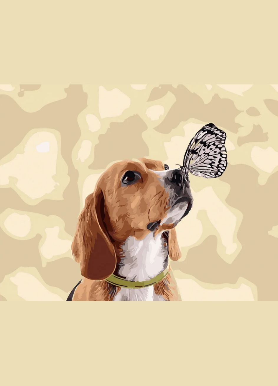 Картина по номерам Метелик і цуценя SY6099 40х50 см ( ) Strateg (328945430)